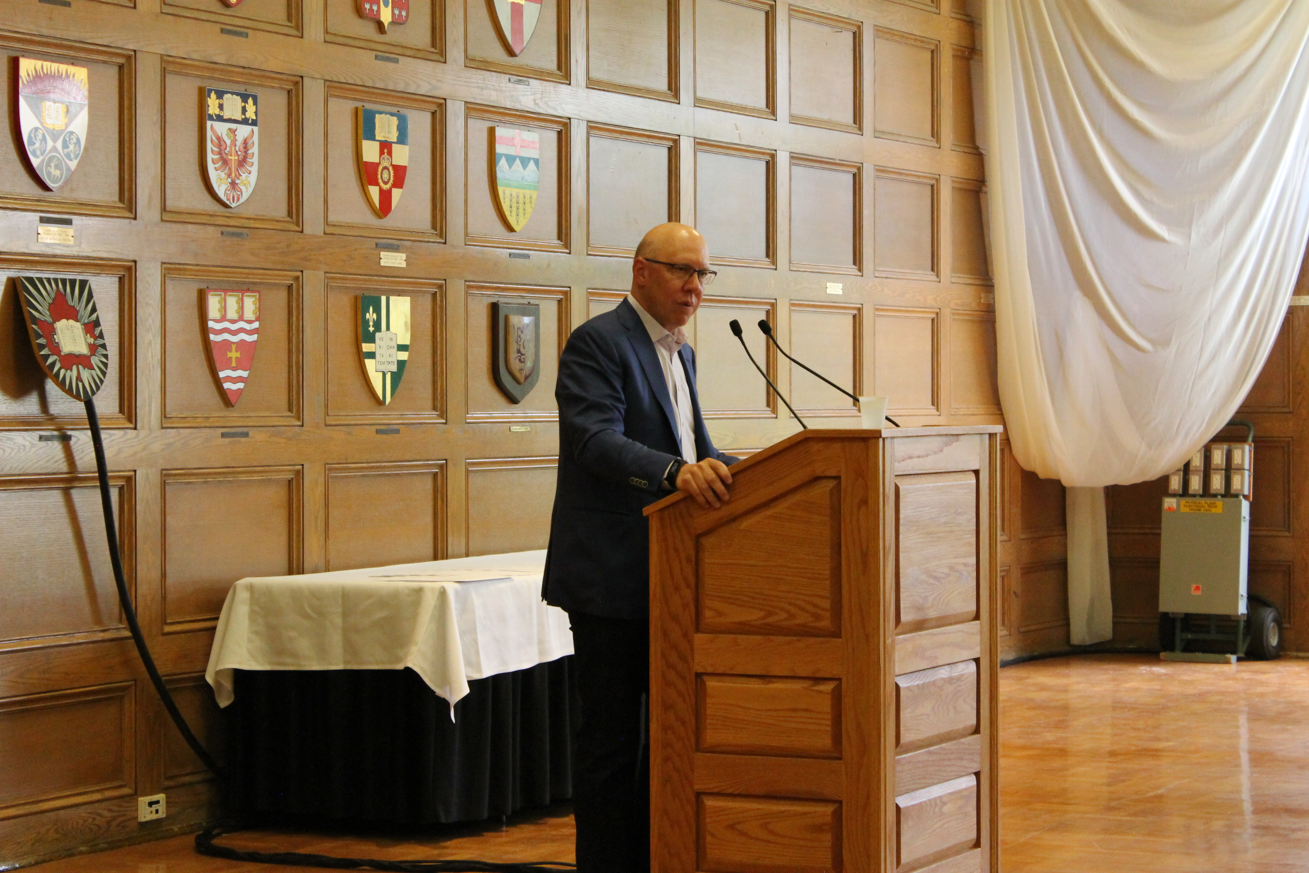 Aubrey Dan addresses the Award Winners